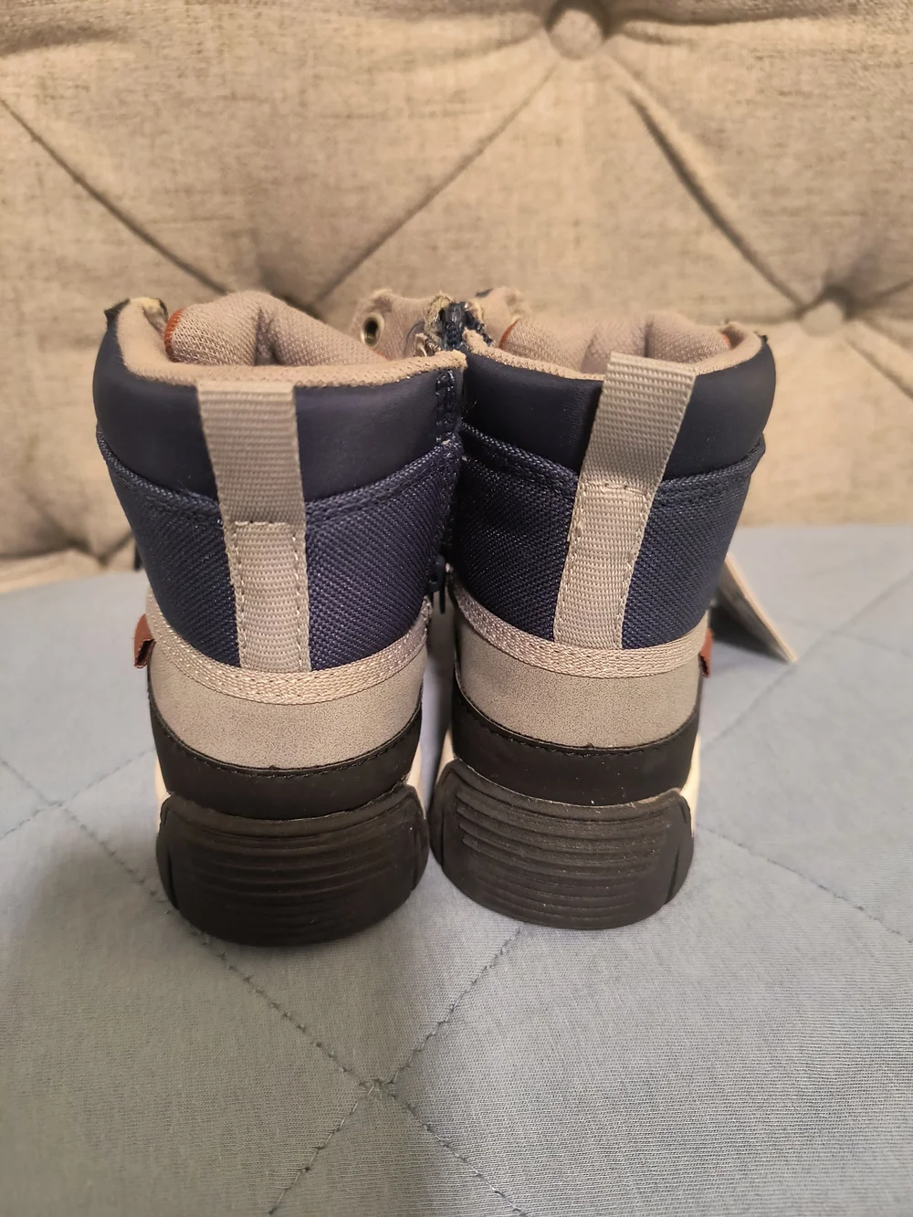ZARA Kids Gray & Rust Lace-Up Ankle Boots
